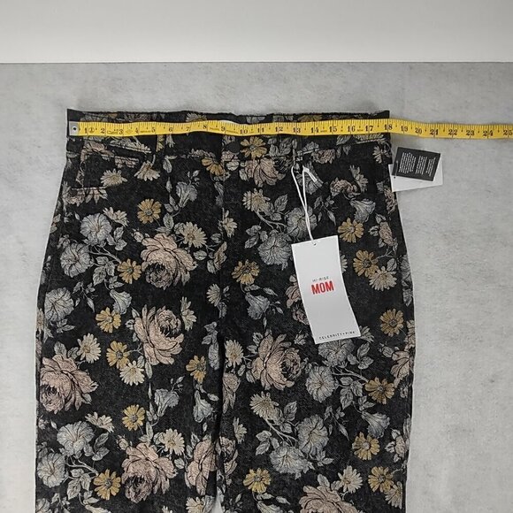 Celebrity Pink, Black, Pink, Floral High-Rise Mom Raw Hem Jean. Size 15X32 (NWT) - Picture 5 of 12